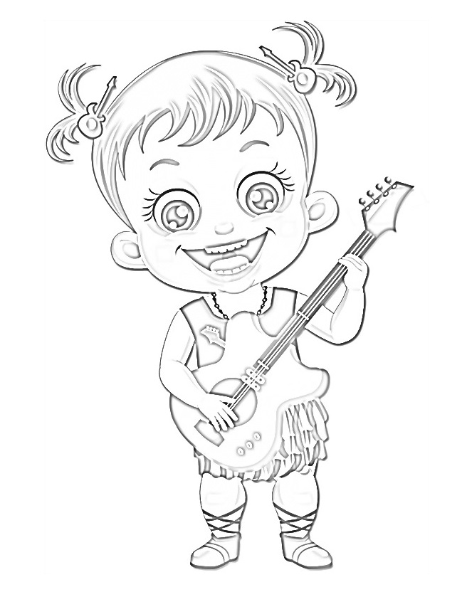 Baby Hazel Playing Guitar Coloring Game Baby Hazel Playing Guitar