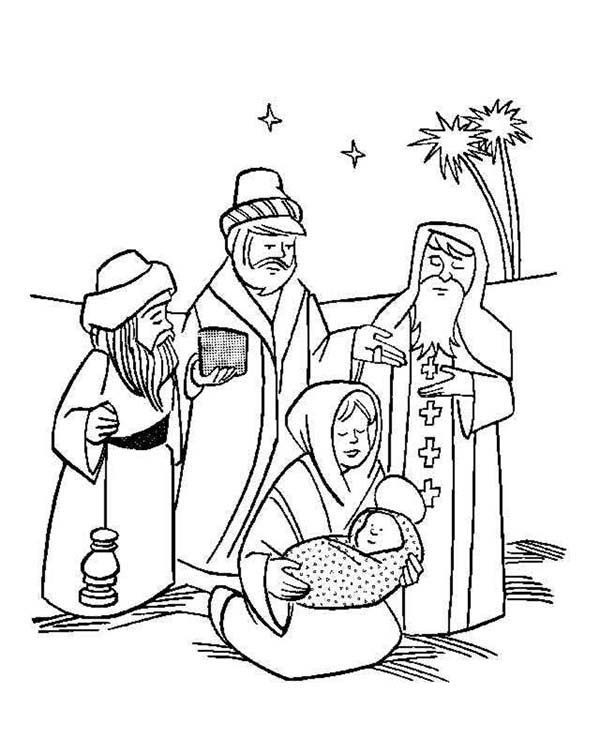 Baby Jesus In Manger Coloring - Play Free Coloring Game Online