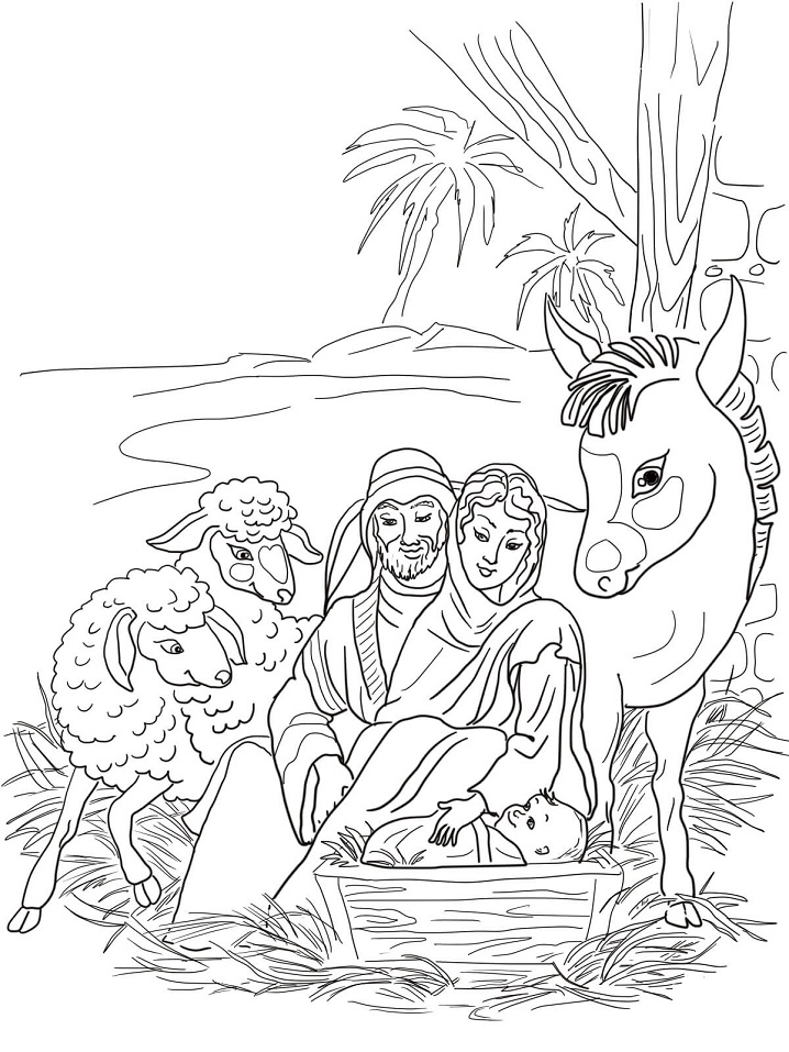 Cute Baby Jesus Coloring - Play Free Coloring Game Online