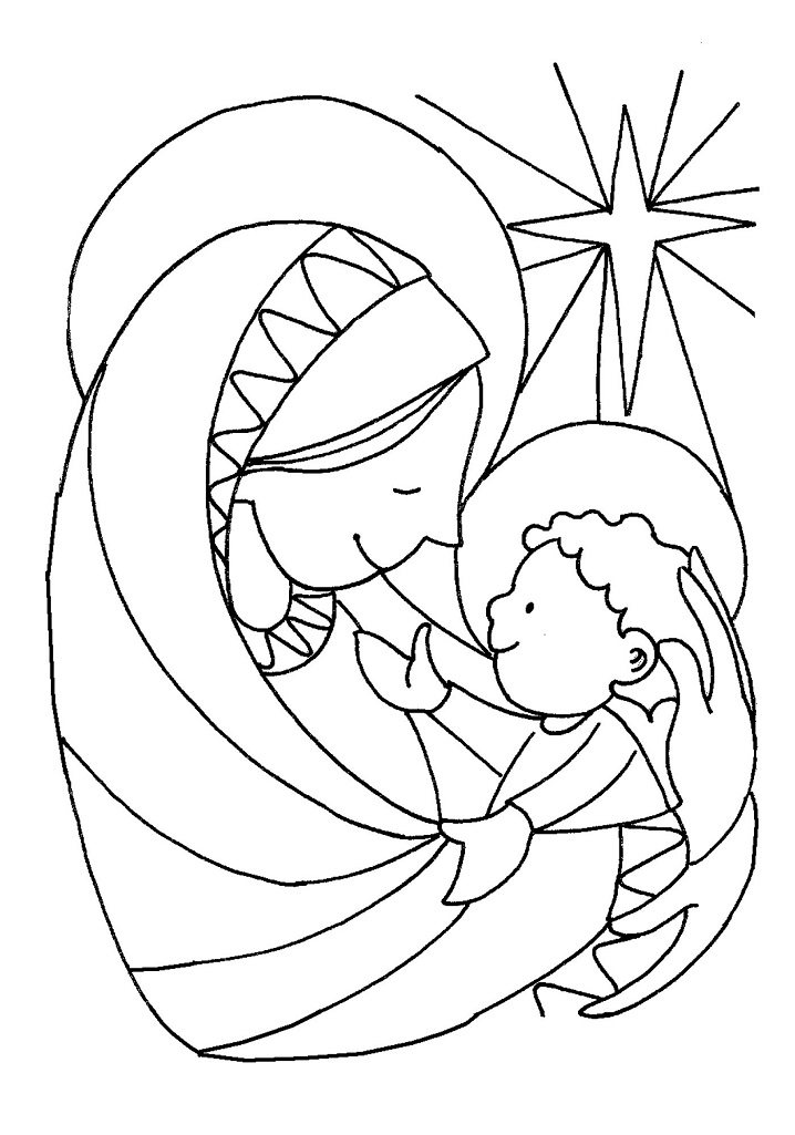 Mother Mary and Baby Jesus Coloring - Play Free Coloring Game Online