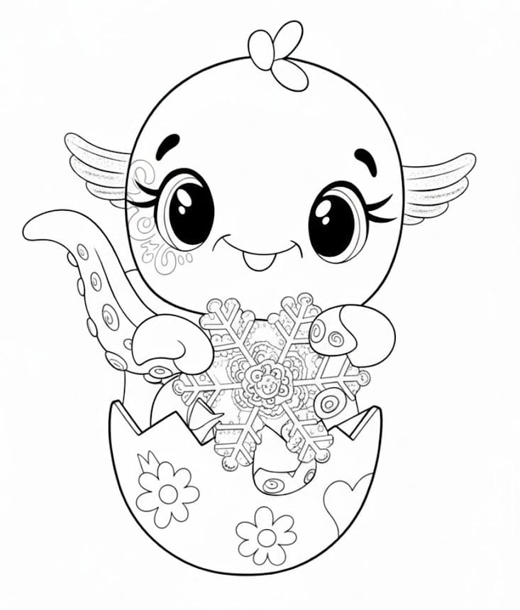 Baby Octopus Hatchimal with Snowflake