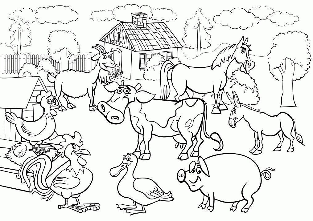 Cute Barnyard Coloring - Play Free Coloring Game Online