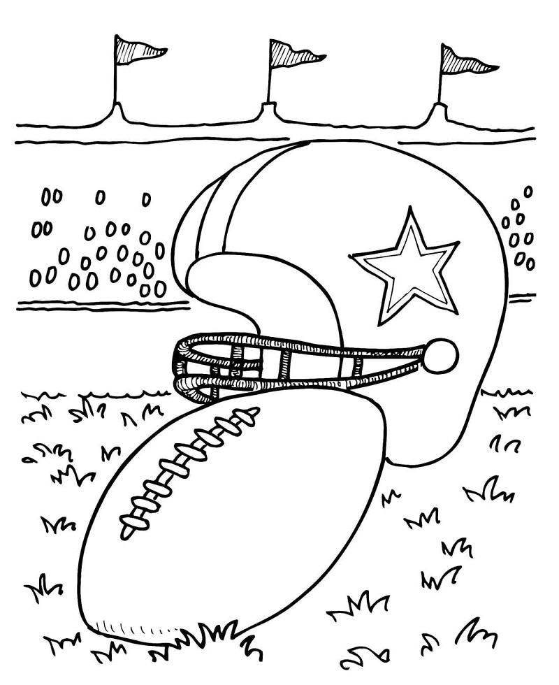Ball and Football Helmet Coloring Game Ball and Football Helmet
