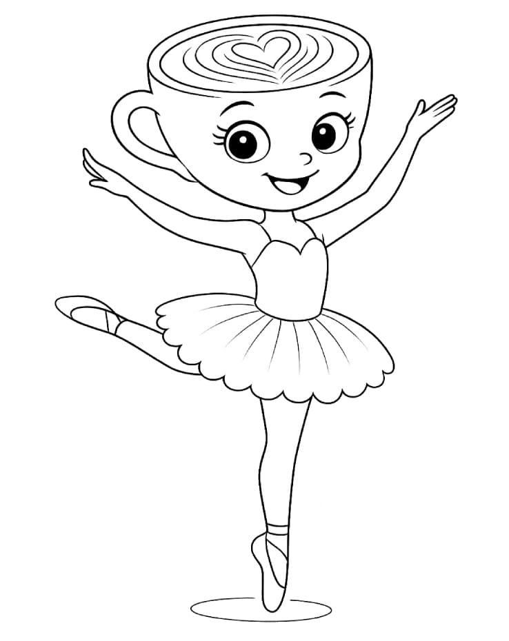 Ballerina Cappuccina from Brainrot Coloring Game Ballerina Cappuccina from Brainrot