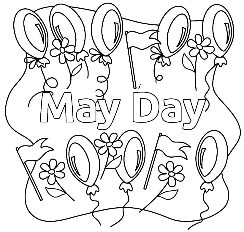 Balloons for May Day Coloring Game Balloons for May Day