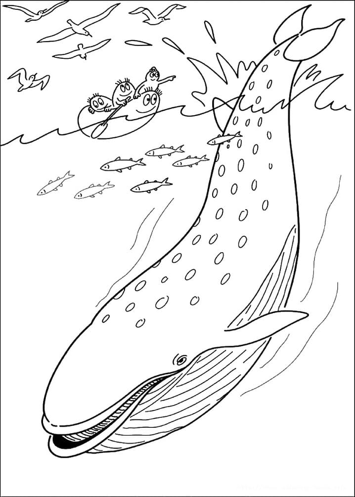 Barbapapa and Whale Coloring Game Barbapapa and Whale