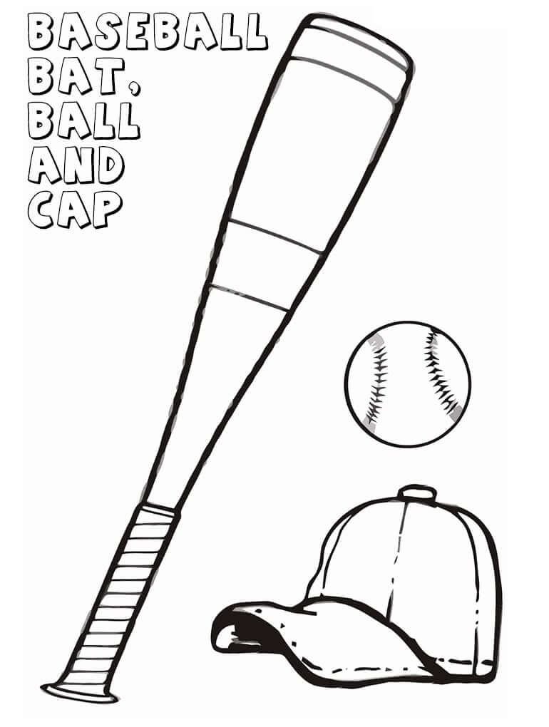 Baseball Bat Ball and Cap