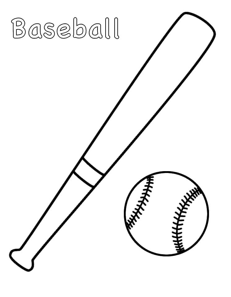 Baseball Bat and Ball Coloring Game Baseball Bat and Ball