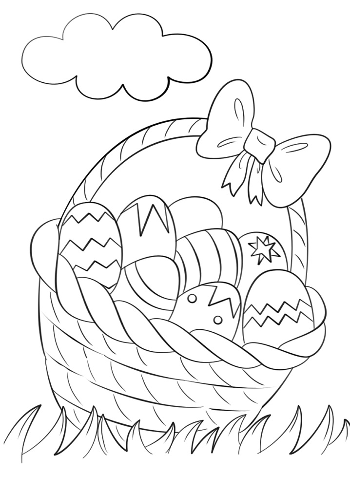 Basket of Easter Eggs Coloring Game Basket of Easter Eggs