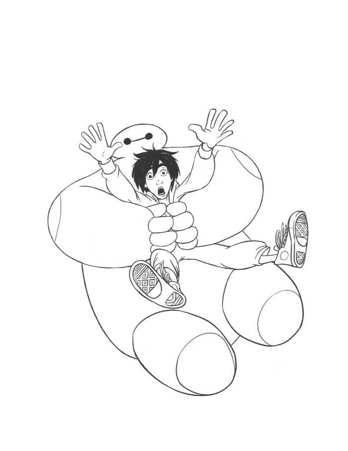 Baymax and Hiro Falling