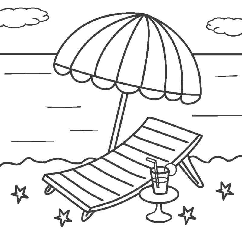 Beach Chair and Umbrella