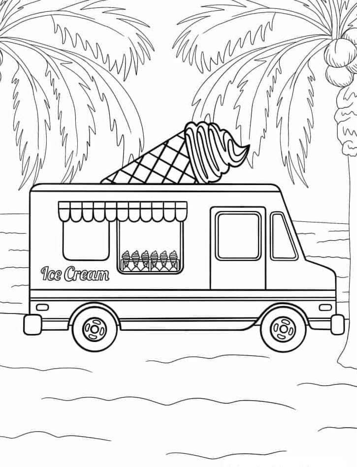 Beach Ice Cream Truck Coloring Game Beach Ice Cream Truck