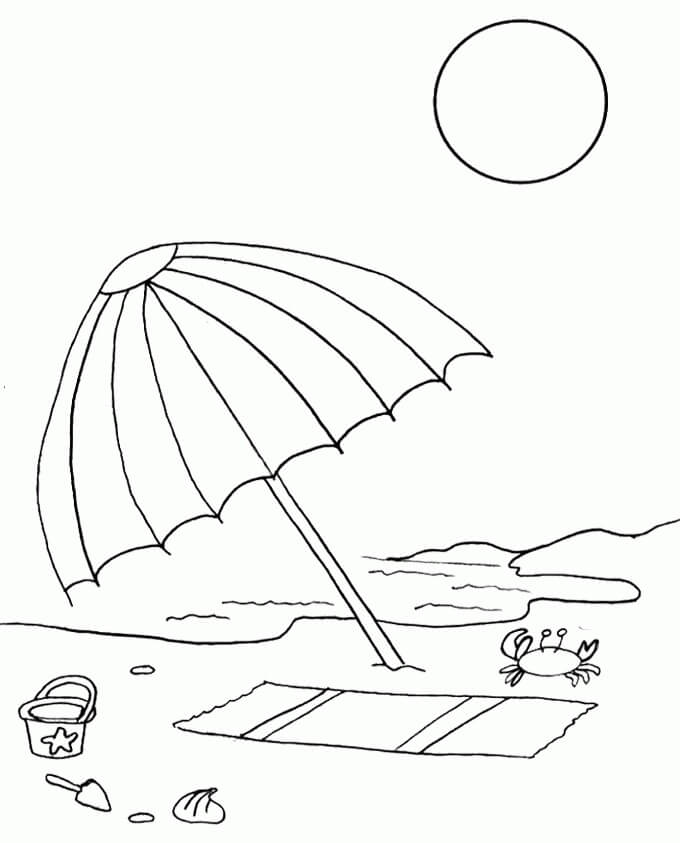 Beach Umbrella 1 Coloring Game Beach Umbrella 1