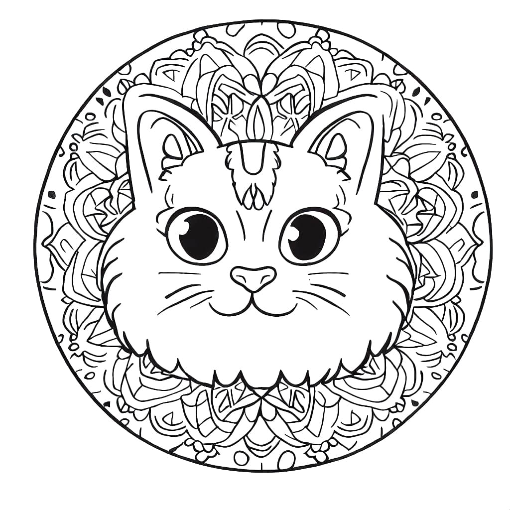 Beautiful Cat Mandala Coloring Game Beautiful Cat Mandala