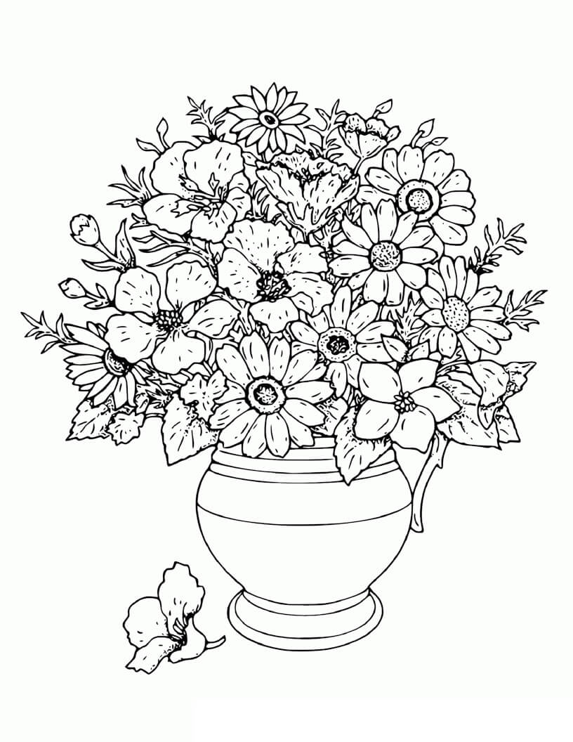 Beautiful Flower Vase Coloring Game Beautiful Flower Vase
