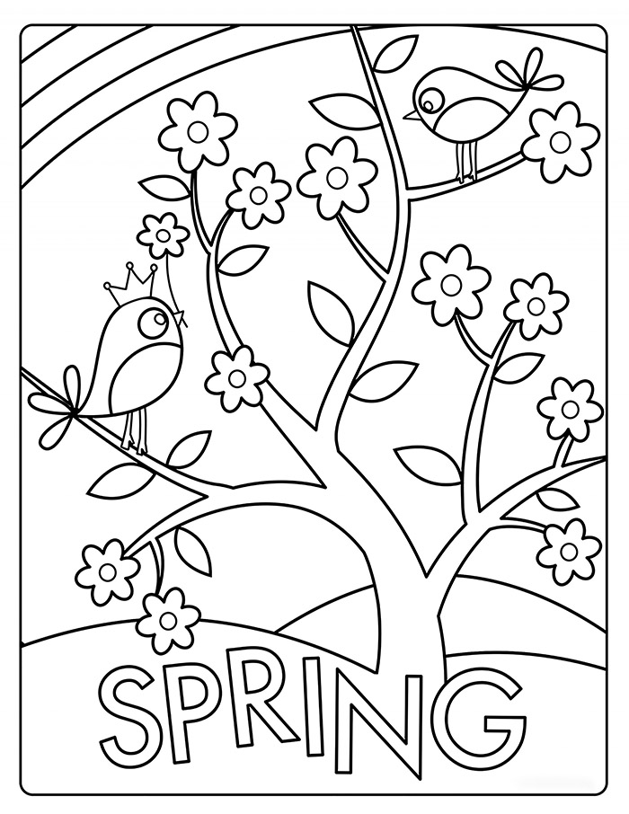 Beautiful Tree in Spring Coloring Game Beautiful Tree in Spring
