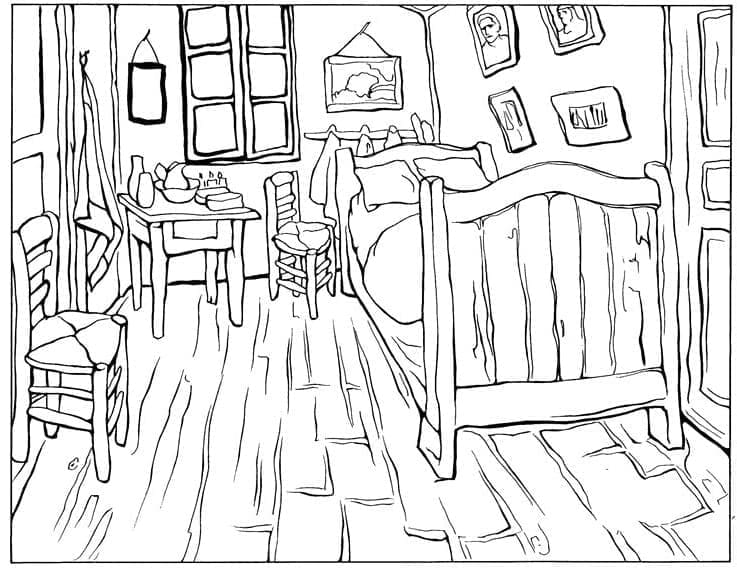 Bedroom in Arles Vincent Van Gogh Coloring Game Bedroom in Arles Vincent Van Gogh