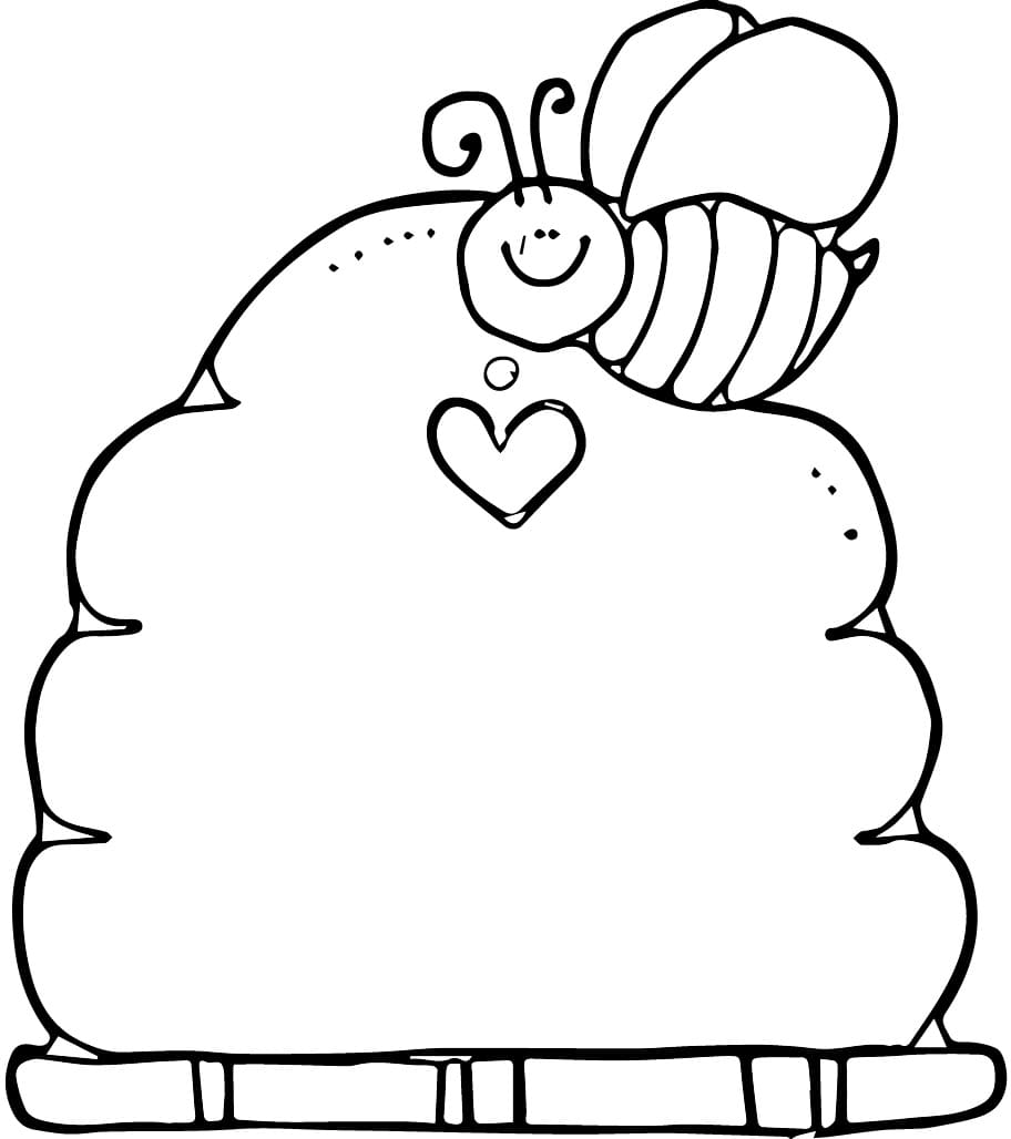 Beehive and Cute Bee