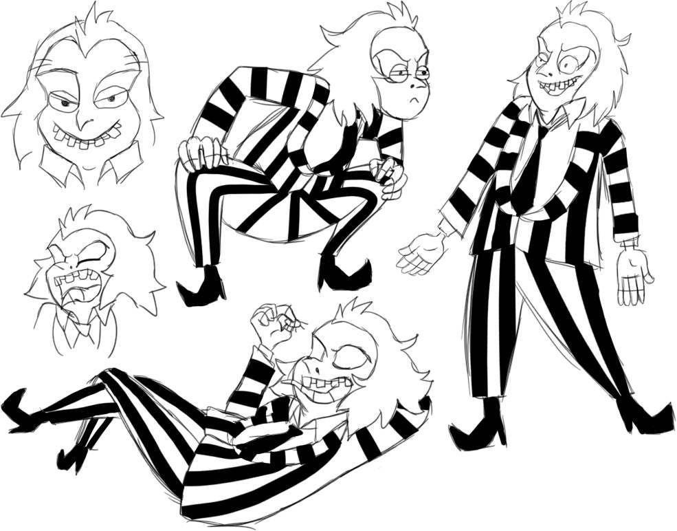 Smiling Beetlejuice Coloring - Play Free Coloring Game Online