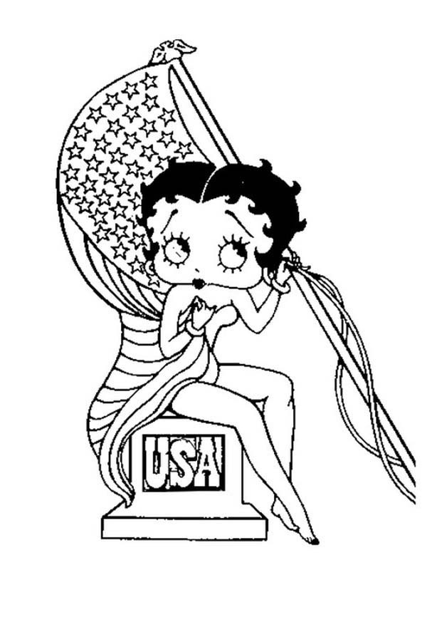 Betty Boop with Flag
