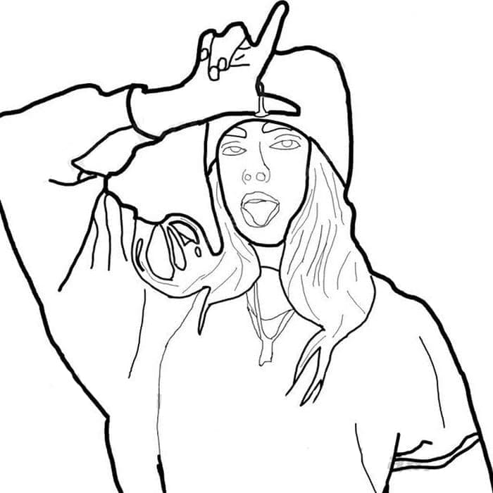 Billie Eilish Loser Pose