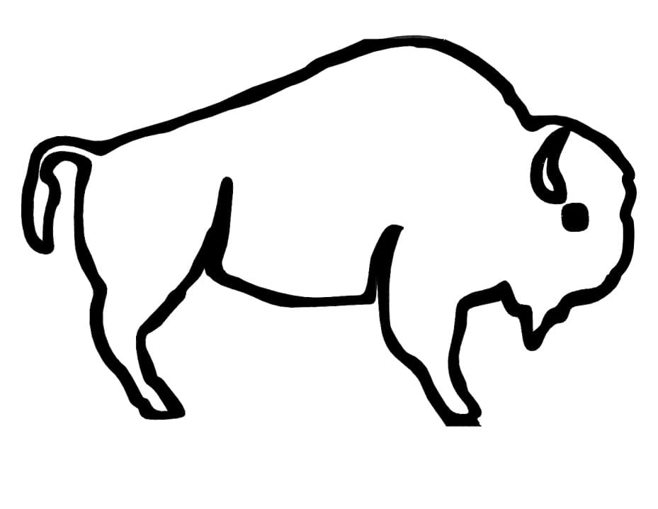 Bison Outline Coloring Game Bison Outline