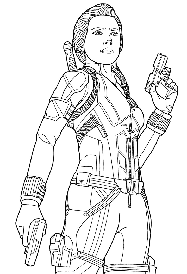 Black Widow from Endgame Coloring Game Black Widow from Endgame