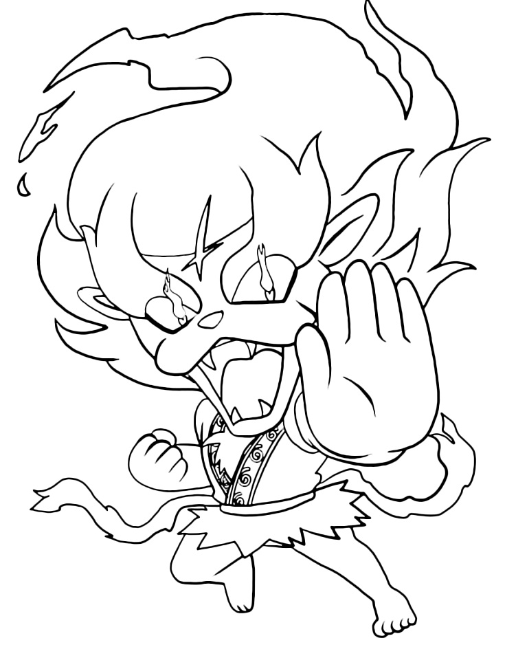 Blazion Yo kai Watch Coloring Game Blazion Yo kai Watch