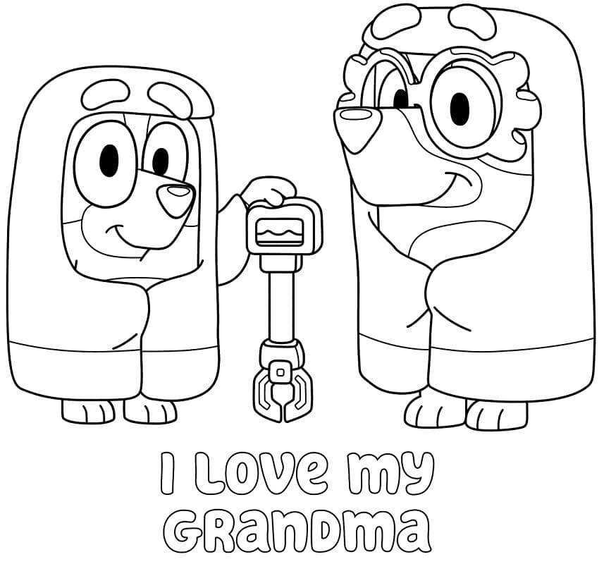 Bluey Love Grandma Coloring Game Bluey Love Grandma