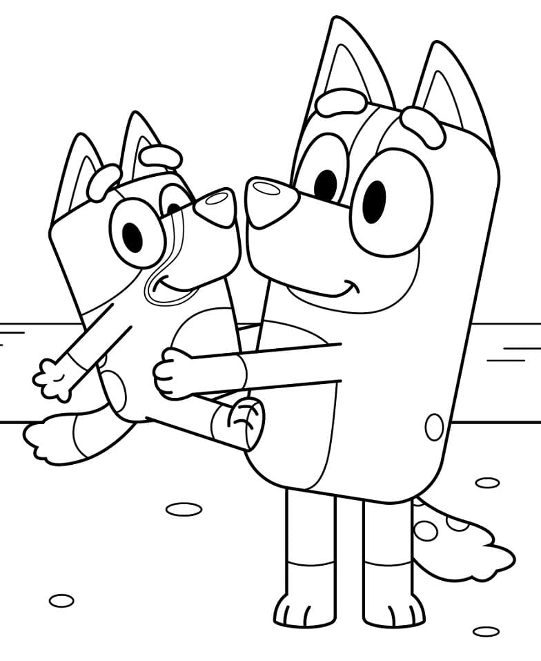 Bluey and Bingo on the Beach Coloring Game Bluey and Bingo on the Beach