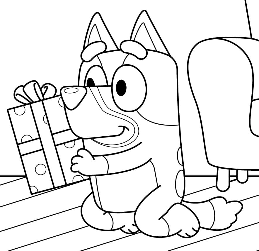 Bluey and Gift Coloring Game Bluey and Gift