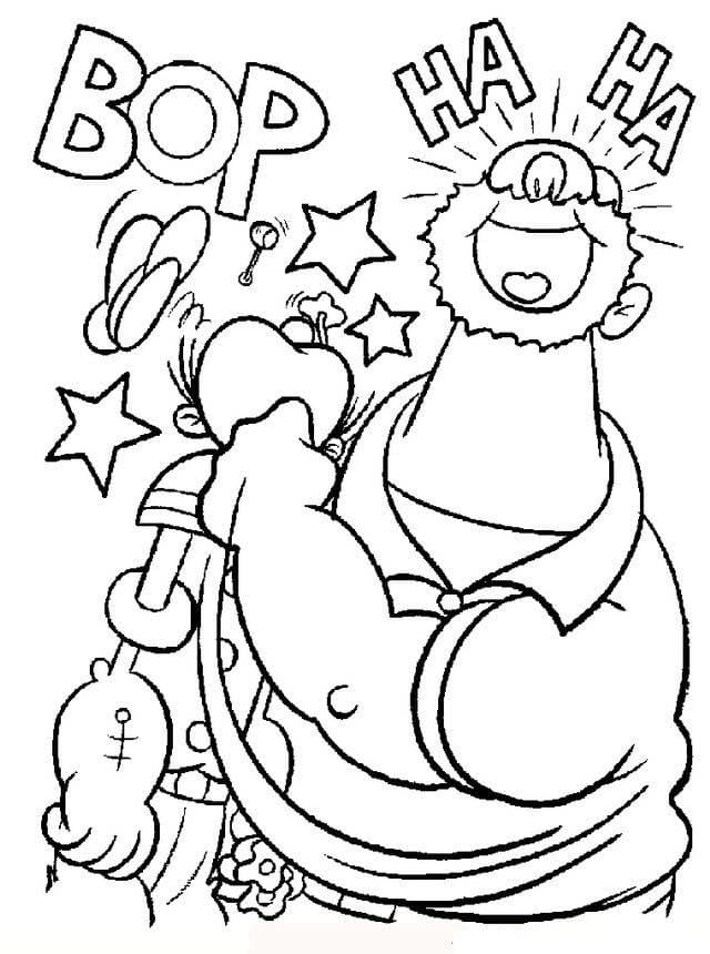 Bluto Punching Popeye Coloring Game Bluto Punching Popeye