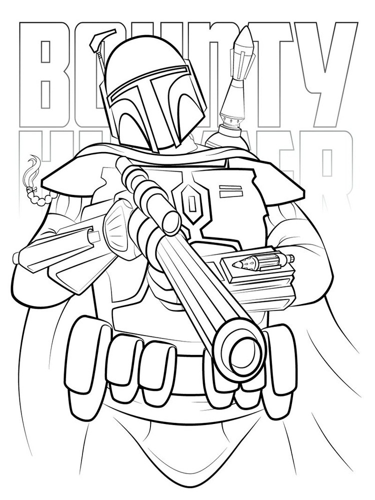 Boba Fett with Gun Coloring Game Boba Fett with Gun