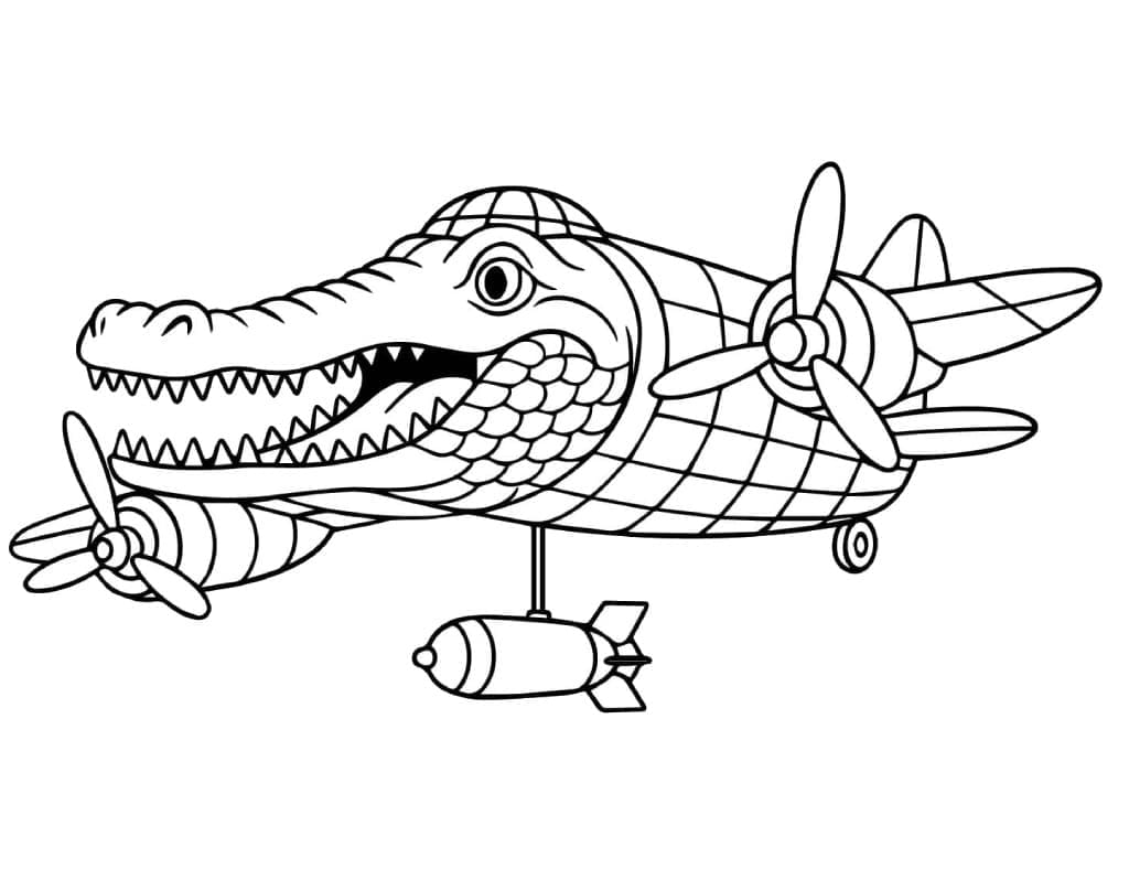 Bombardiro Crocodilo To Color