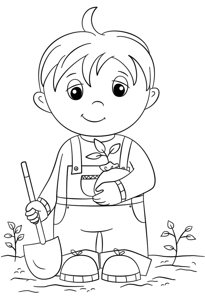 Boy Holding Seedling