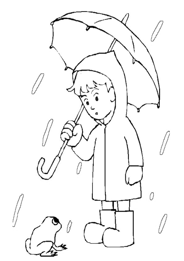 Boy Holding Umbrella Coloring Game Boy Holding Umbrella