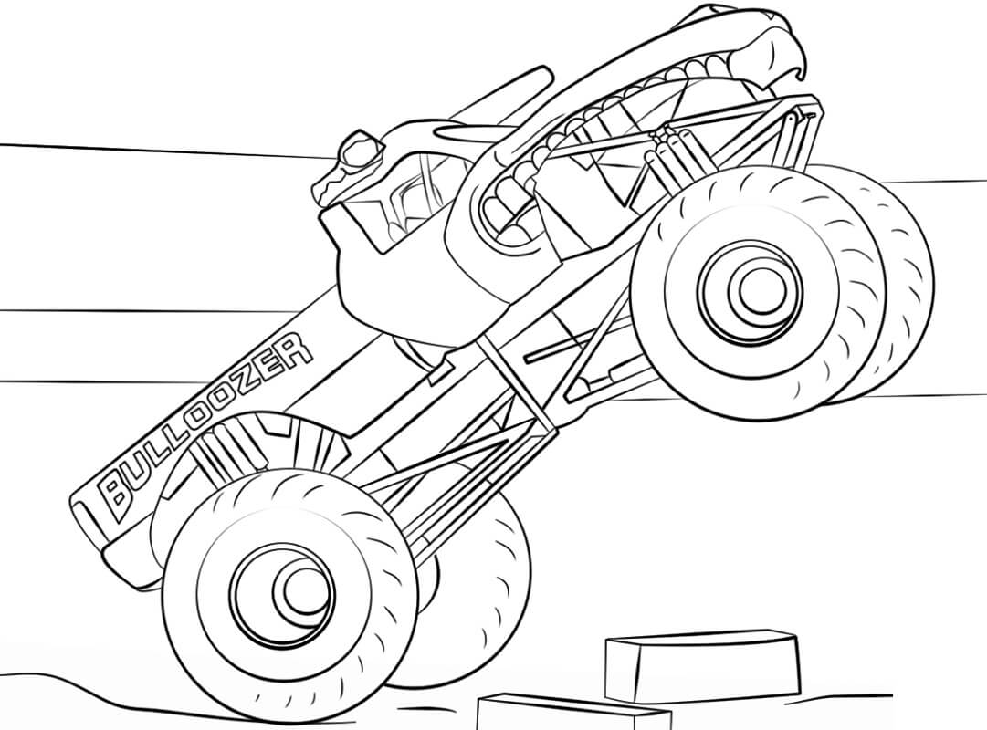 Bulldozer Monster Truck Coloring Game Bulldozer Monster Truck