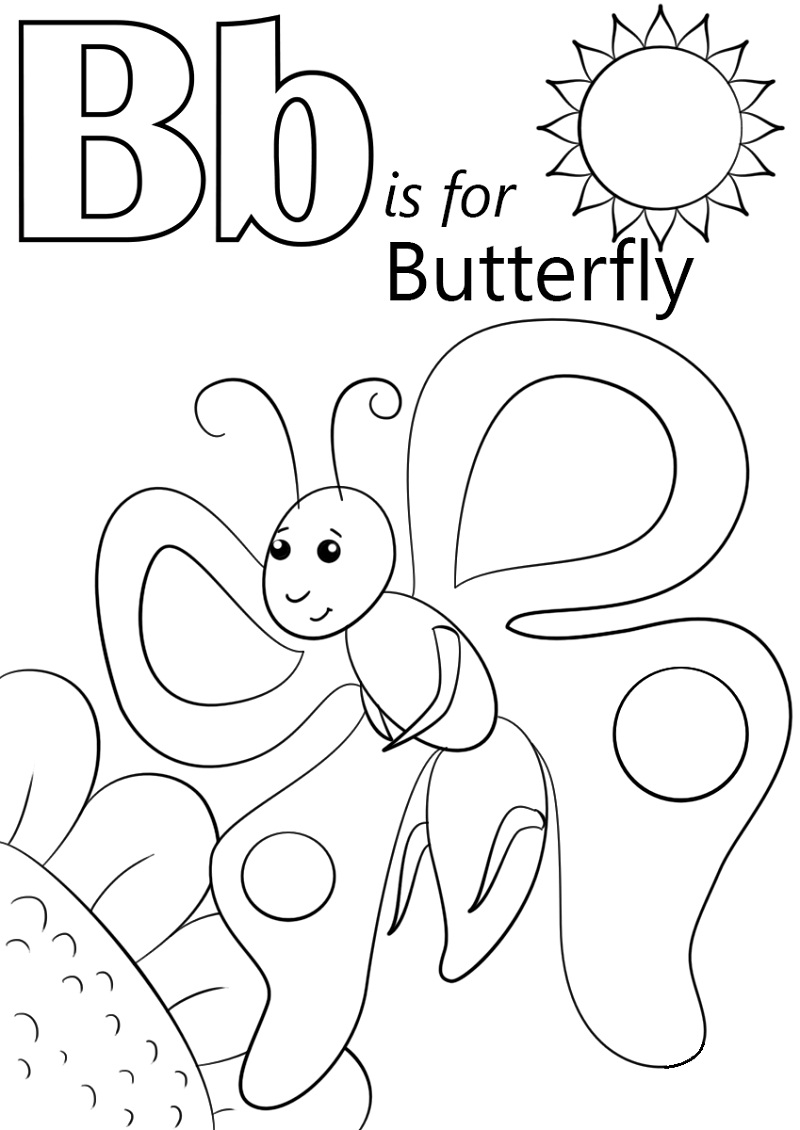 Butterfly Letter B Coloring - Play Free Coloring Game Online