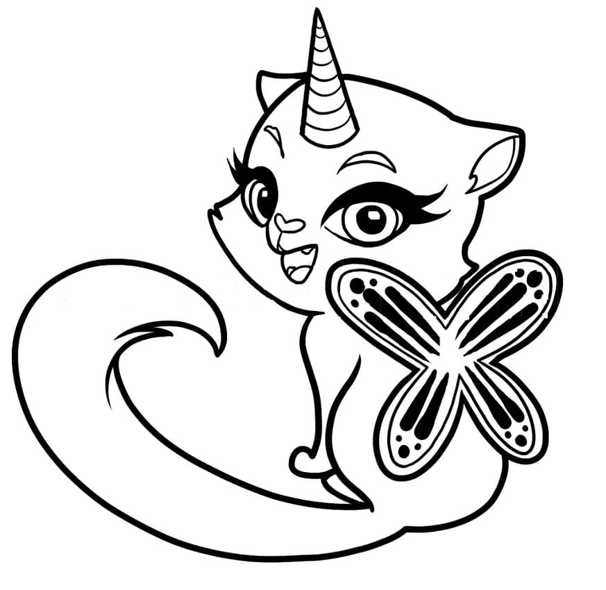 Butterfly Unicorn Cat Coloring Game Butterfly Unicorn Cat