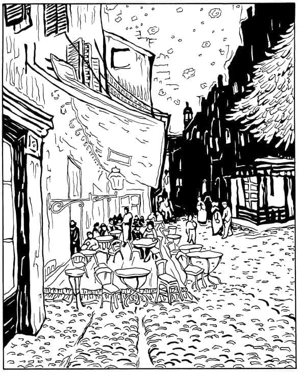 Café Terrace at Night Vincent Van Gogh Coloring Game Café Terrace at Night Vincent Van Gogh