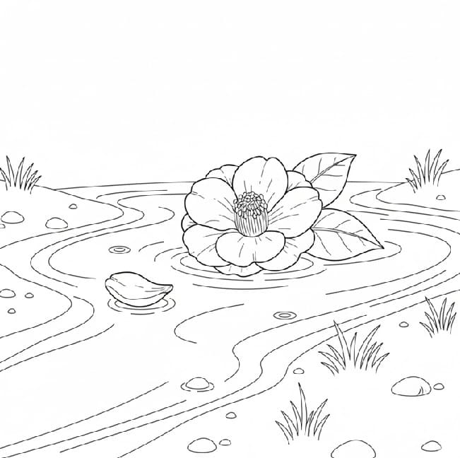 Camellia Carried by the River