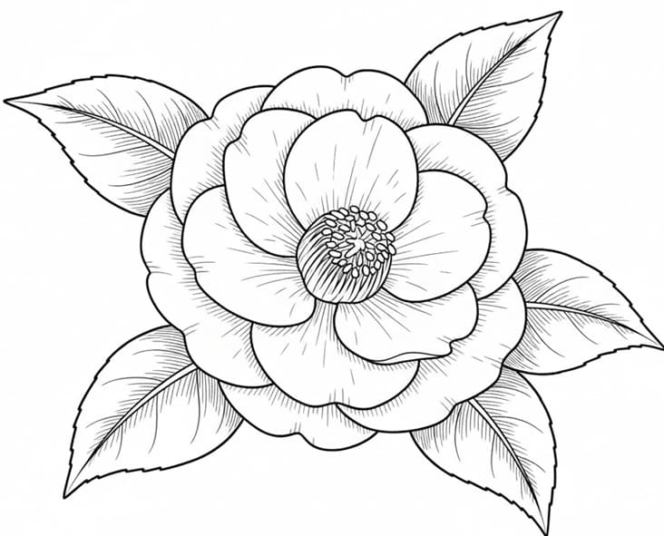 Camellia Immersed in Shadow