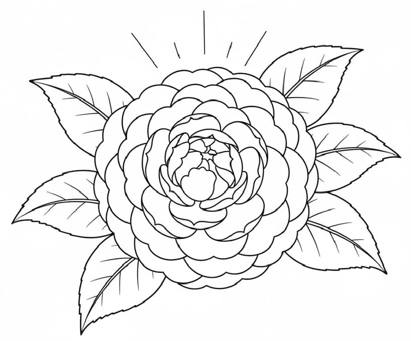 Camellia Proudly in Full Bloom