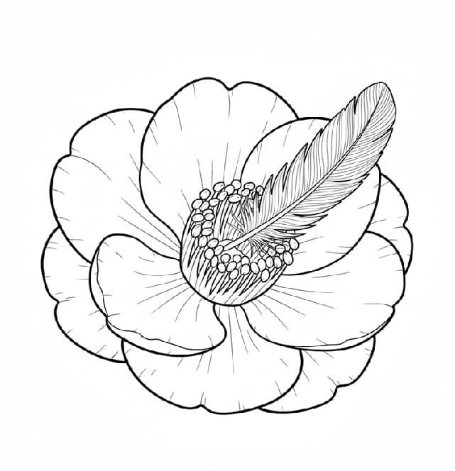 Camellia and Feather