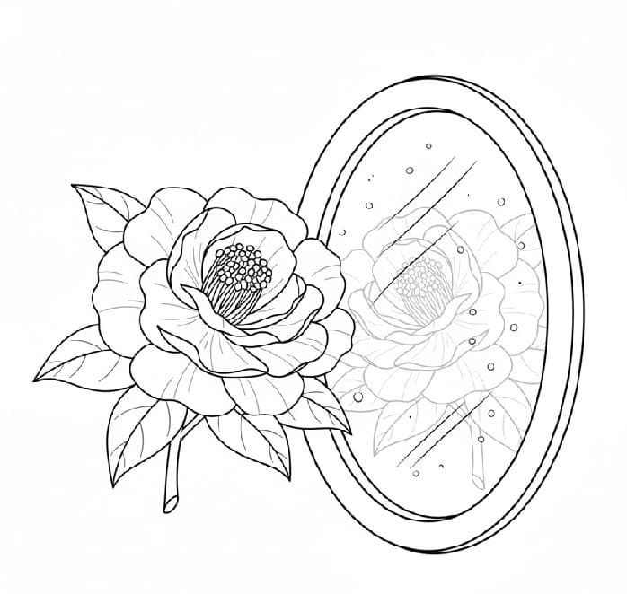 Camellia and a Misty Mirror