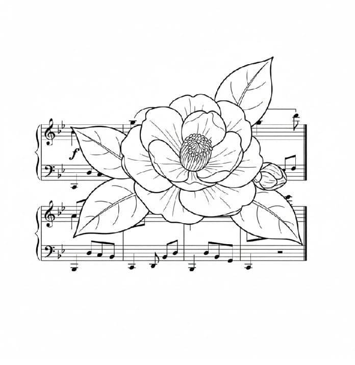 Camellia on Sheet Music