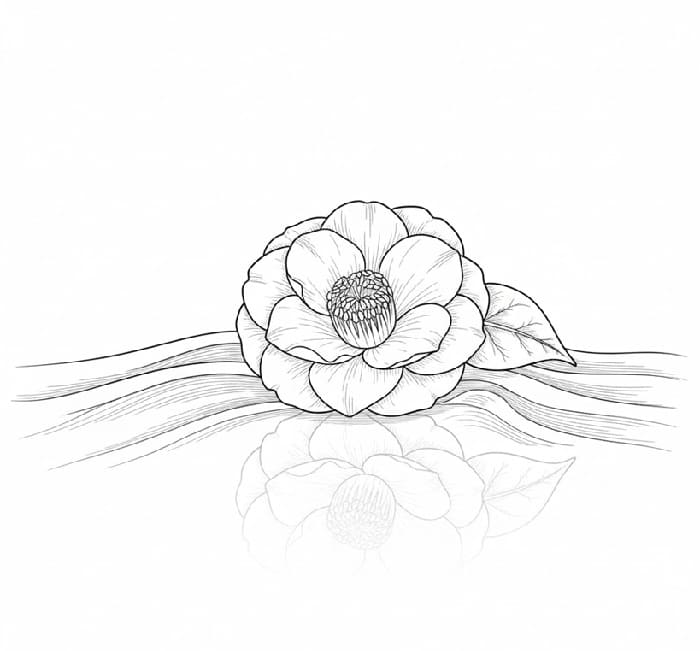 Camellia on a Silk Tablecloth