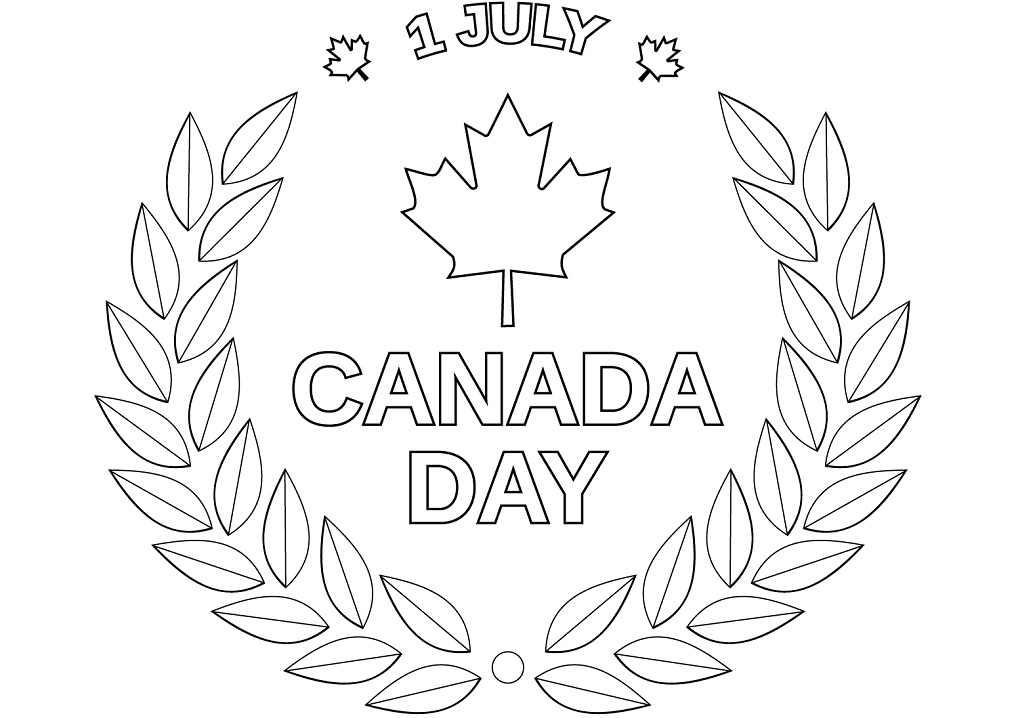 Canada Day Emblem Coloring Game Canada Day Emblem
