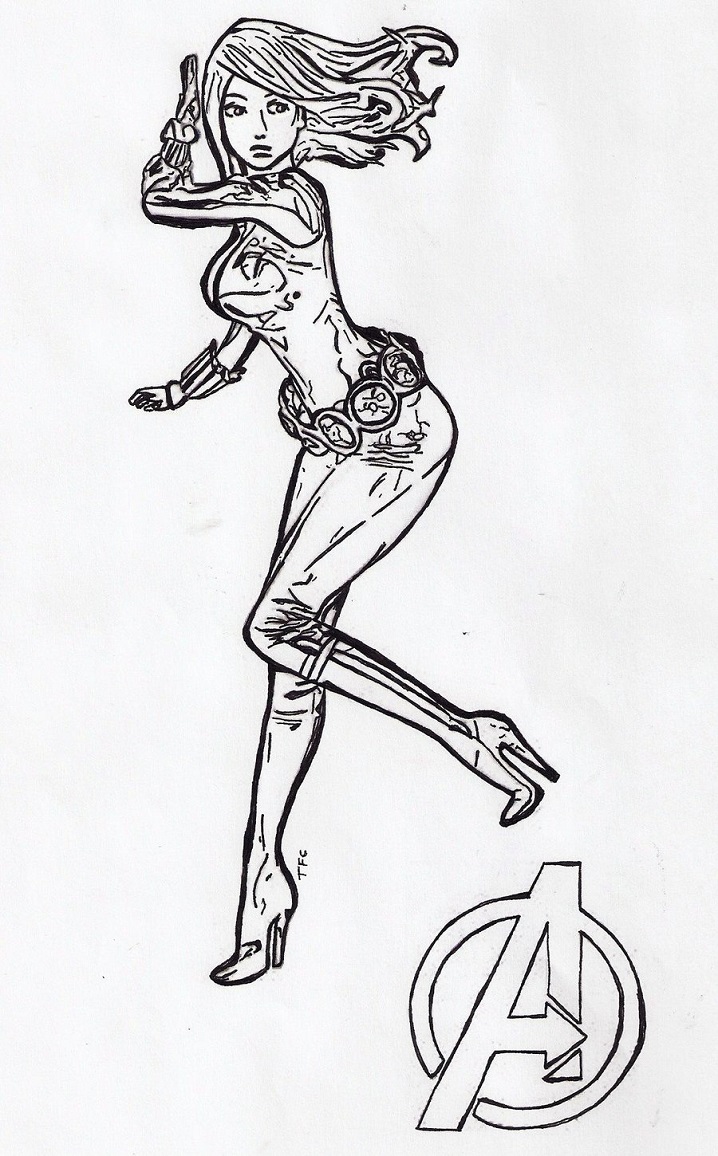 Cartoon Black Widow Coloring Game Cartoon Black Widow