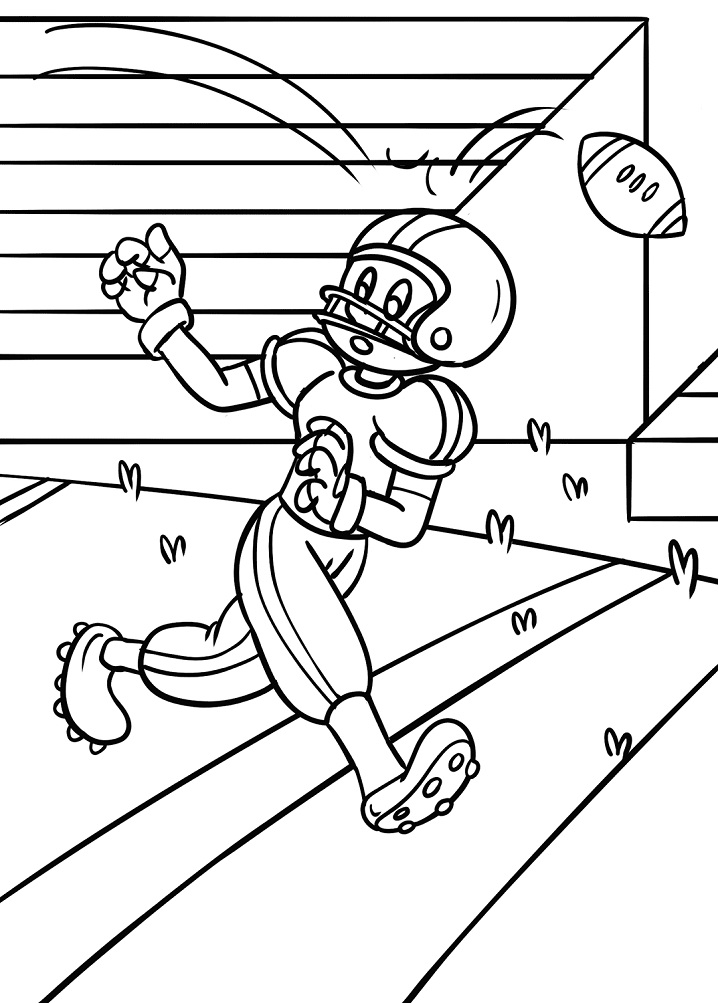 Cartoon Football Player Coloring Game Cartoon Football Player